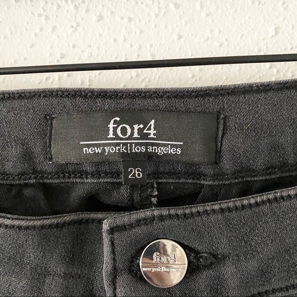 FOR4 Women's sz 26 Gray Iris Chain Ankle Zip Crop Mid-Rise Stretch Skinny Jeans - Picture 9 of 12